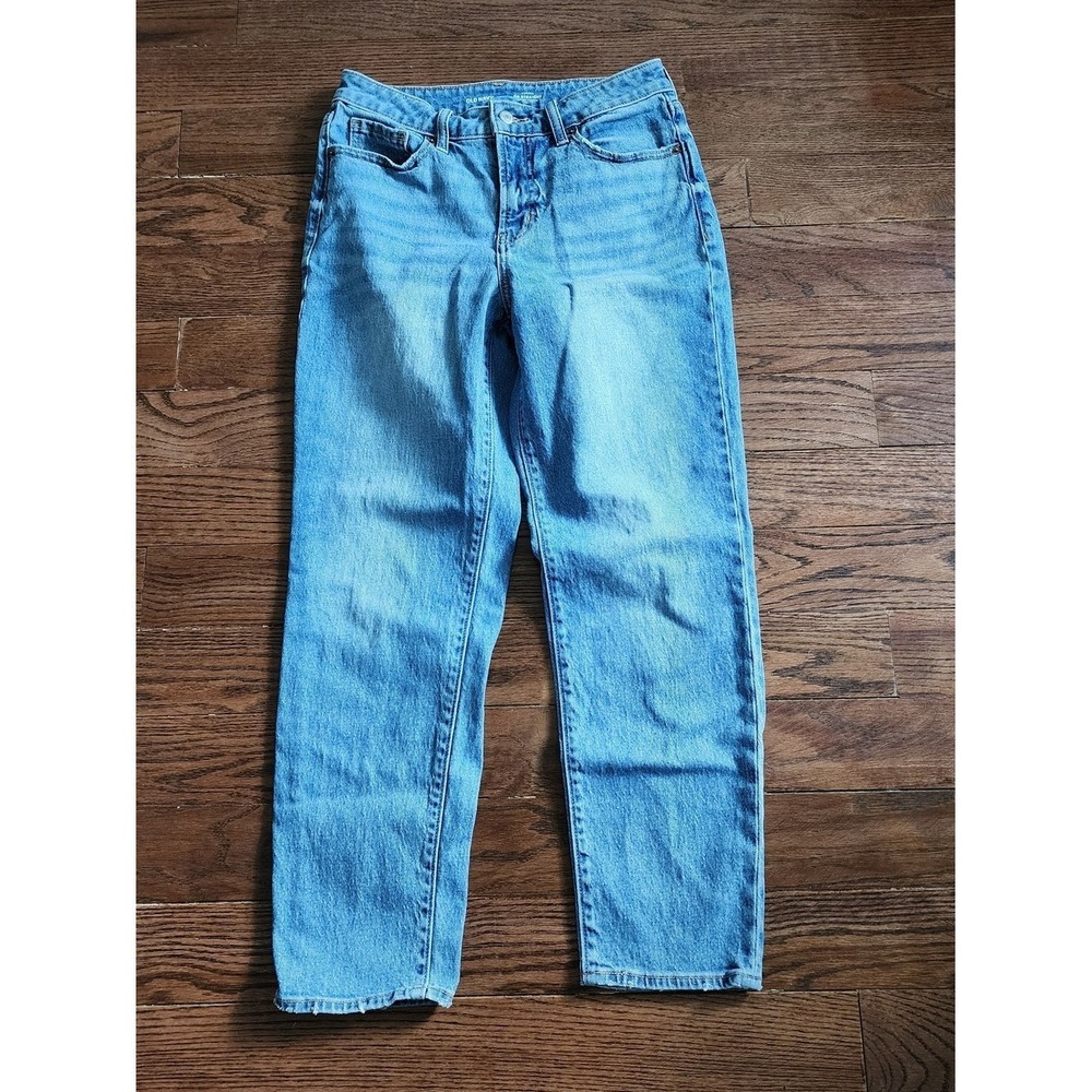 Old Navy OG Straight Jeans Women 6 Blue Light Wash Denim Casual Classic Basic